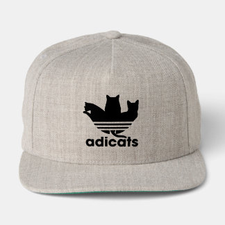adicats funny running parody cat snap back hat