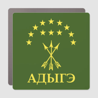 Adiga Flag Design For Circassian Cherkess - Adiga Car Magnet