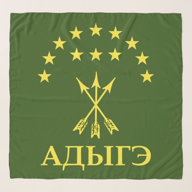 Adiga Flag Design For Circassian Cherkess - Adiga Scarf (Front)