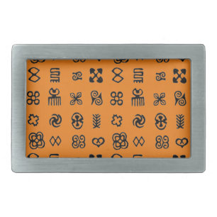 Adinkra African Symbols Belt Buckle