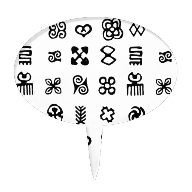 Adinkra African Symbols Cake Topper (Front)