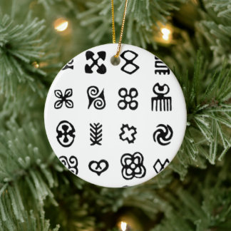 Adinkra African Symbols Ceramic Ornament