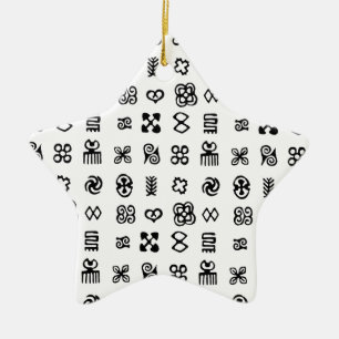 Adinkra African Symbols Ceramic Ornament