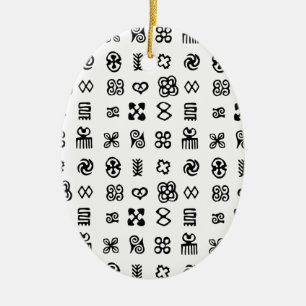 Adinkra African Symbols Ceramic Ornament