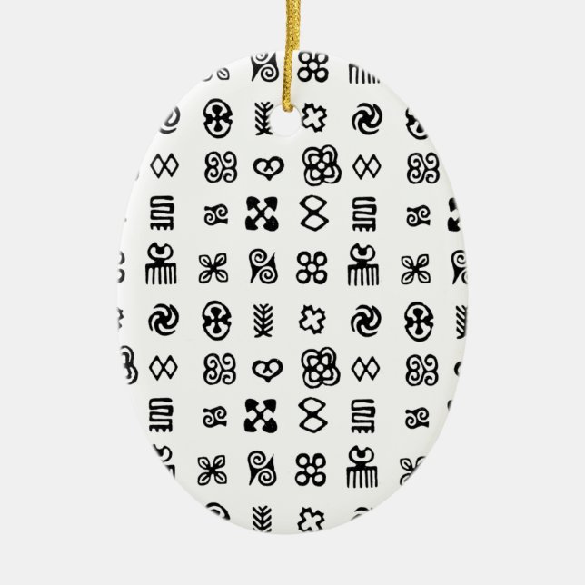 Adinkra African Symbols Ceramic Ornament (Front)