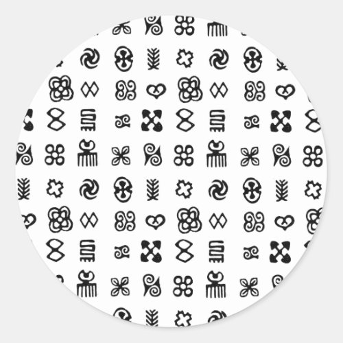 Adinkra African Symbols Classic Round Sticker