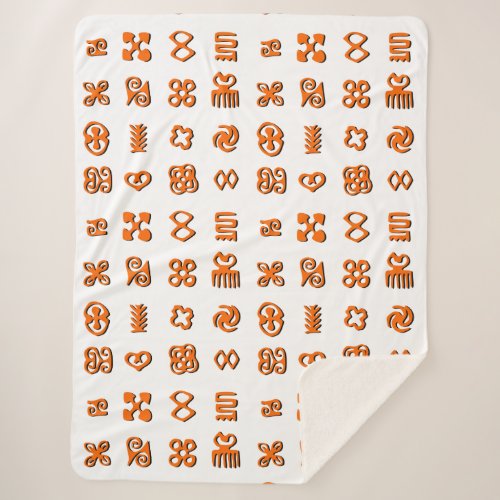Adinkra African Symbols Classic Round Sticker Sher Sherpa Blanket
