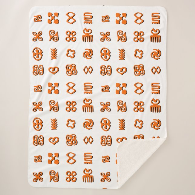 Adinkra African Symbols Classic Round Sticker Sher Sherpa Blanket (Front)