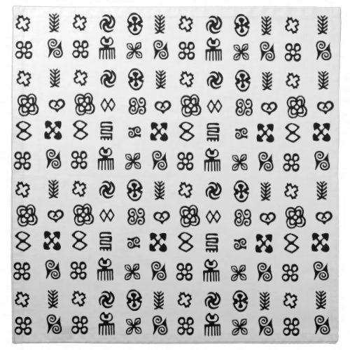 Adinkra African Symbols Cloth Napkin