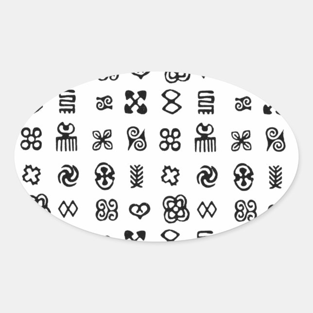Adinkra African Symbols Oval Sticker (Front)