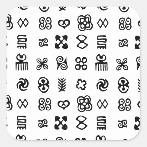 Adinkra African Symbols Square Sticker