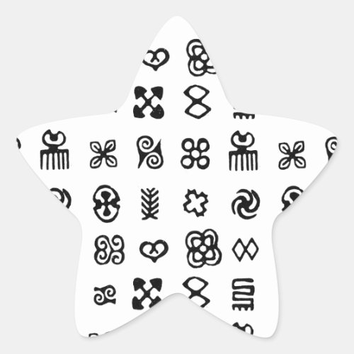 Adinkra African Symbols Star Sticker