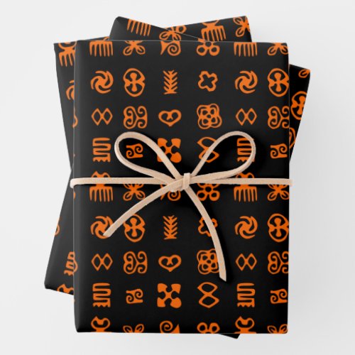 Adinkra African Symbols  Wrapping Paper Sheets