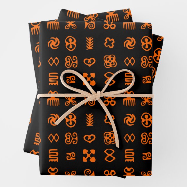 Adinkra African Symbols  Wrapping Paper Sheets (In situ)