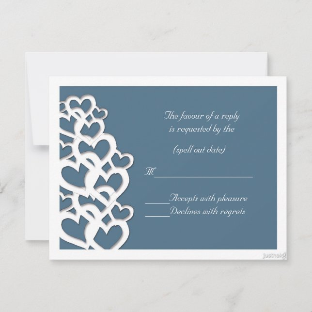 adinkra akoma (heart) agate blue rsvp card (Front)