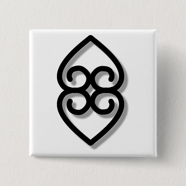 Adinkra - earth-BW Button (Front)