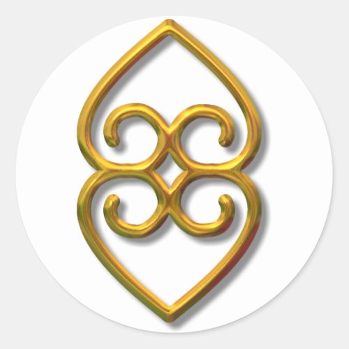 Adinkra_earth_gold Classic Round Sticker