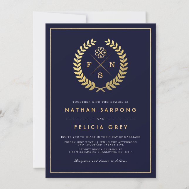 Adinkra God's Blessing Symbol | Wedding Invitation (Front)