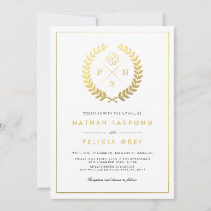 Adinkra God's Blessing Symbol White Wedding Invitation