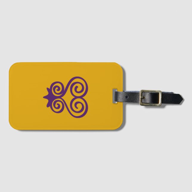 Adinkra (Sankofa) Luggage Tag (Front Horizontal)