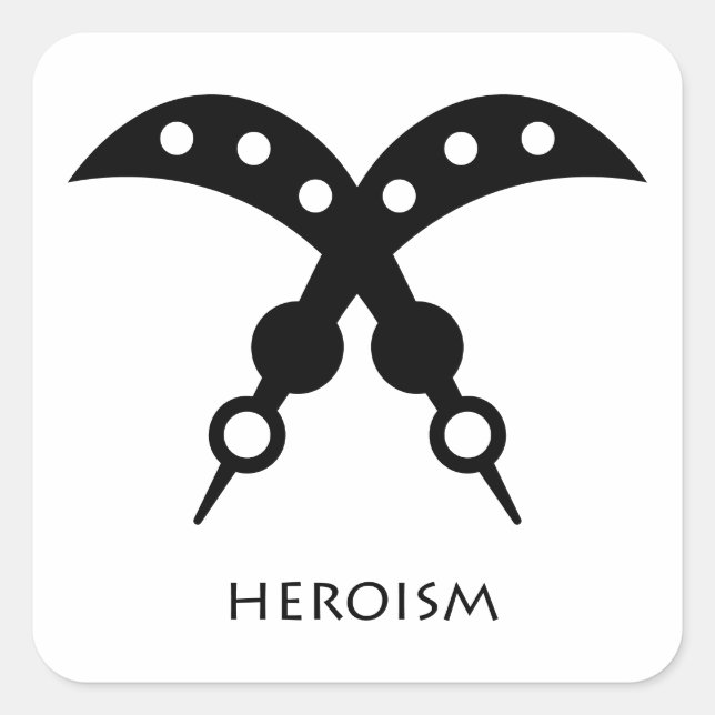 Adinkra Symbol heroism ( Akofena ) Sticker (Front)