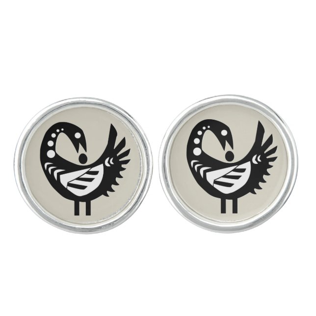 Adinkra Symbol Sankofa Bird Cufflinks (Front)