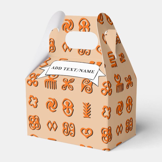 Adinkra Symbols Of West Africa Custom Name Favor Boxes (Front Side)