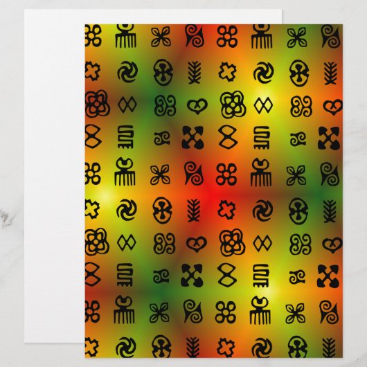 Adinkra Symbols With African Colors (Front/Back)