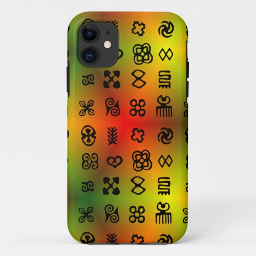 Adinkra Symbols With African Colors iPhone 11 Case