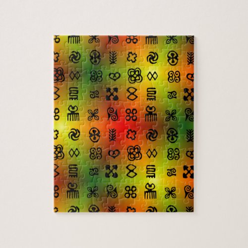 Adinkra Symbols With African Colors Jigsaw Puzzle