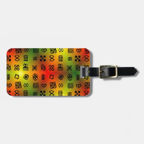 Adinkra Symbols With African Colors Luggage Tag