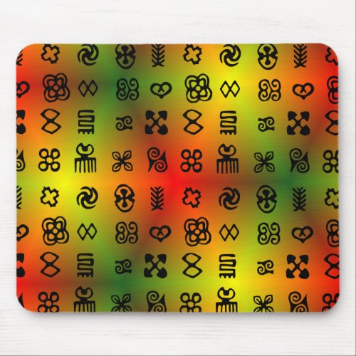 Adinkra Symbols With African Colors Mouse Pad