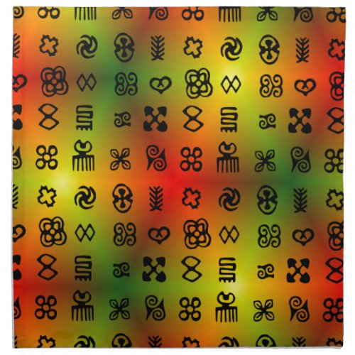 Adinkra Symbols With African Colors Napkin