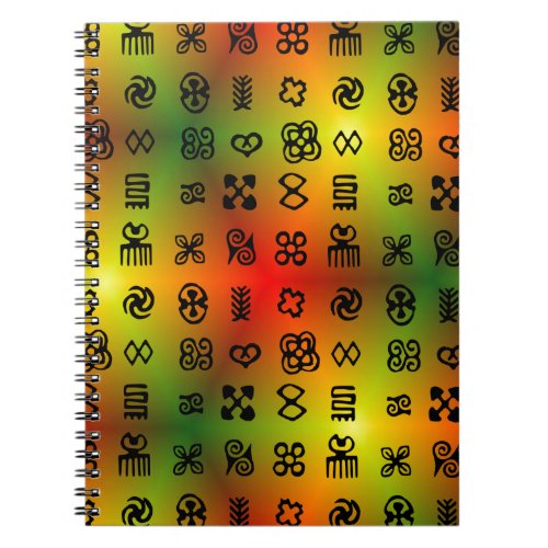Adinkra Symbols With African Colors Notebook