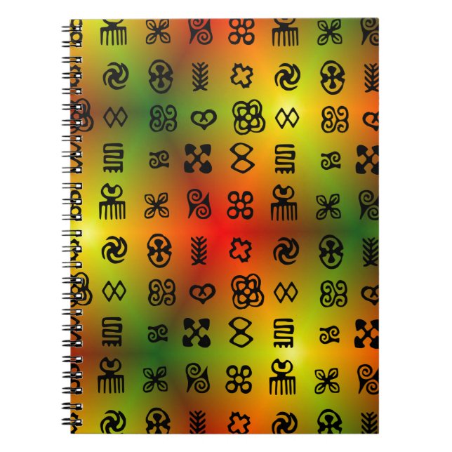 Adinkra Symbols With African Colors Notebook (Front)