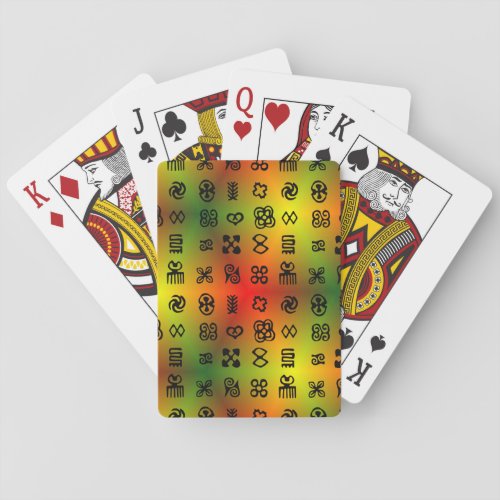Adinkra Symbols With African Colors Playing Cards