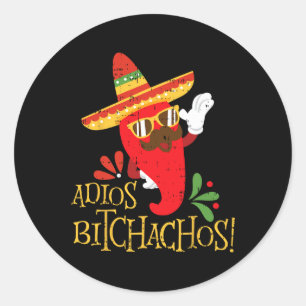Adios Achos Cinco De Mayo Mexican Chili Peppers Classic Round Sticker
