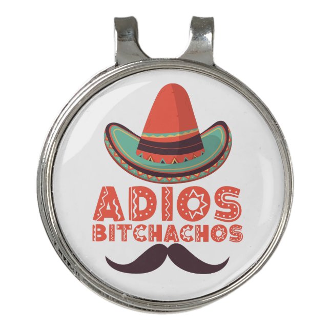 Adios Bitchachos Sombrero Retro Cinco De Mayo Golf Hat Clip (Front)