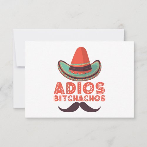 Adios Bitchachos Sombrero Retro Cinco De Mayo Thank You Card