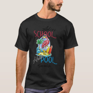 Adios School Hello Pool Summer Flamingo Teacher Pa T-Shirt