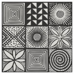 Adire Pattern - Black and White Fabric