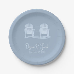 Adirondack Beach Chairs Dusty Blue White Rustic Paper Plates