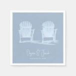 Adirondack Beach Chairs Dusty Blue White Wedding Napkins