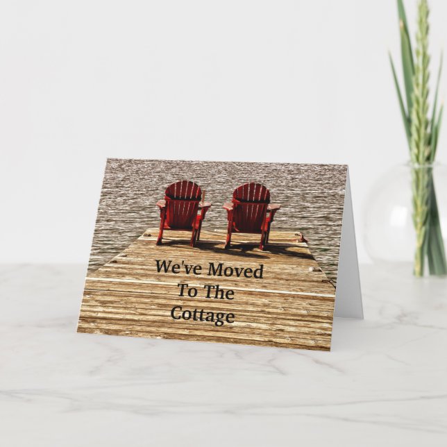 Adirondack Beach Chairs Red Moving New Home Card (Front)