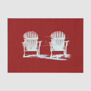 Adirondack Beach Chairs Red White Rustic Tissue Paper