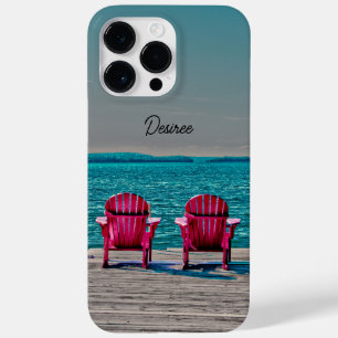 Adirondack Beach Chairs Teal Pink Cottage Case-Mate iPhone 14 Pro Max Case