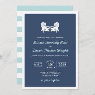 Adirondack Beach Chairs Wedding Invitation
