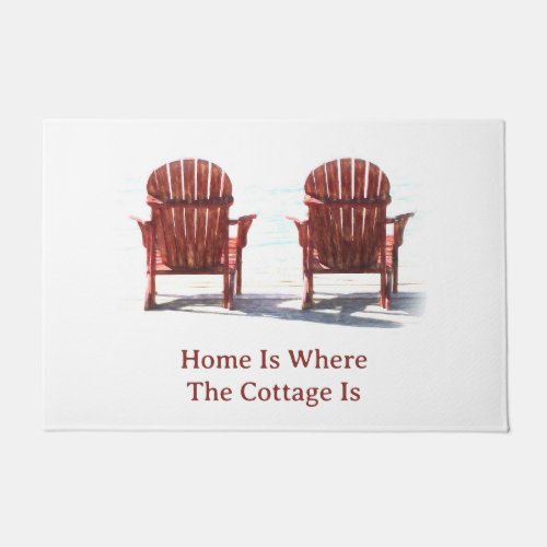 Adirondack Brown Beach Chairs Rustic Cottage Doormat