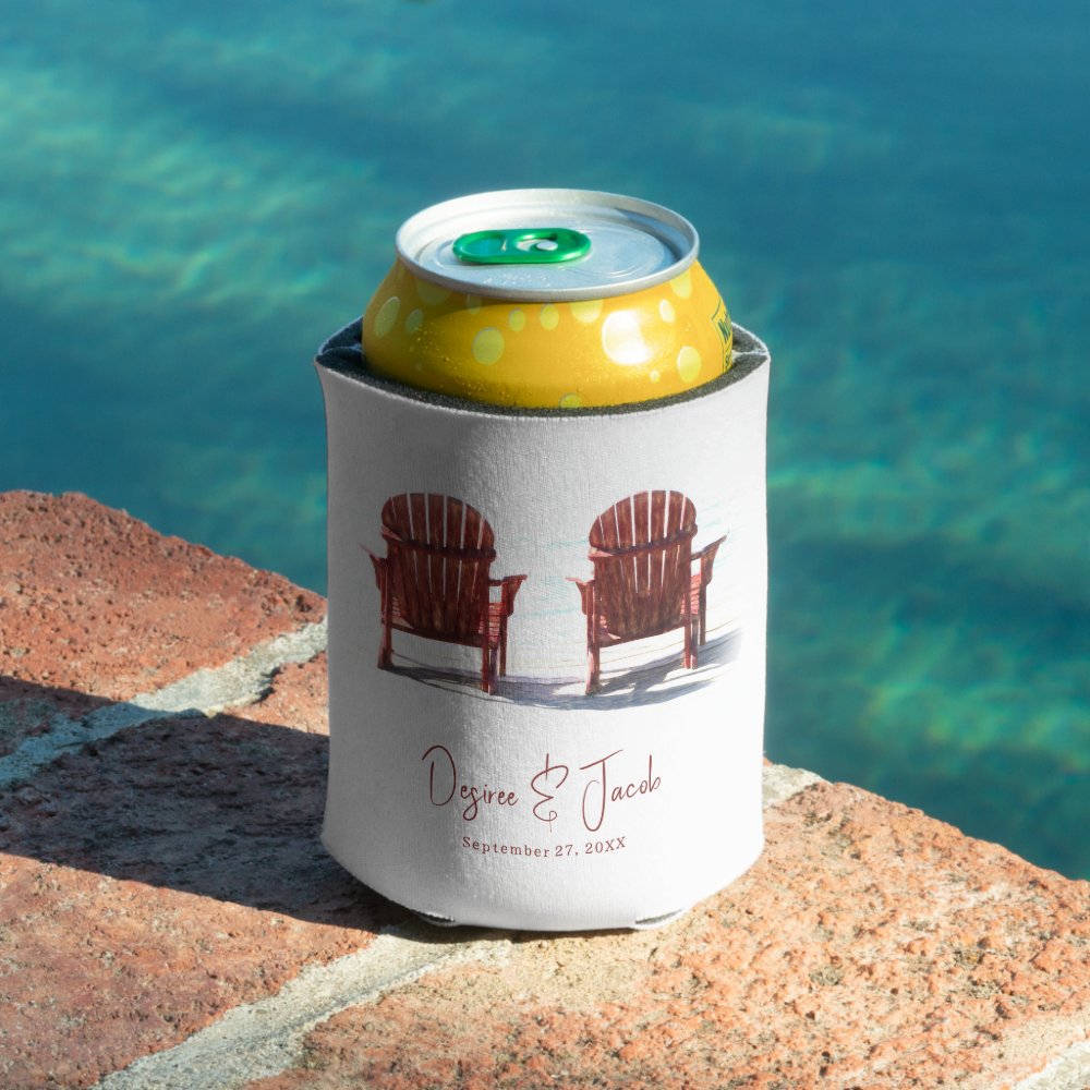 Discover Adirondack Brown Summer Beach Chairs Wedding Can Cooler