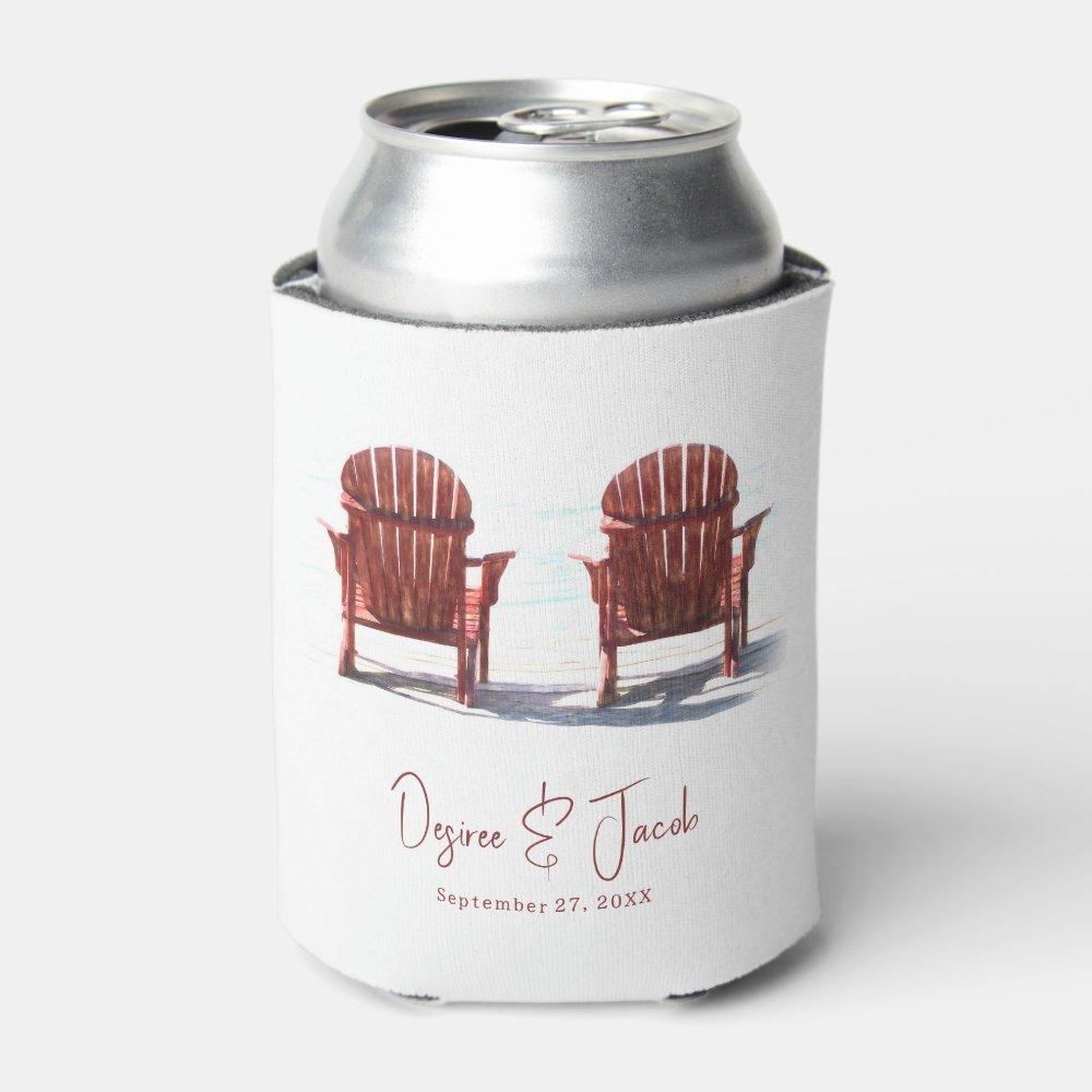 Disover Adirondack Brown Summer Beach Chairs Wedding Can Cooler